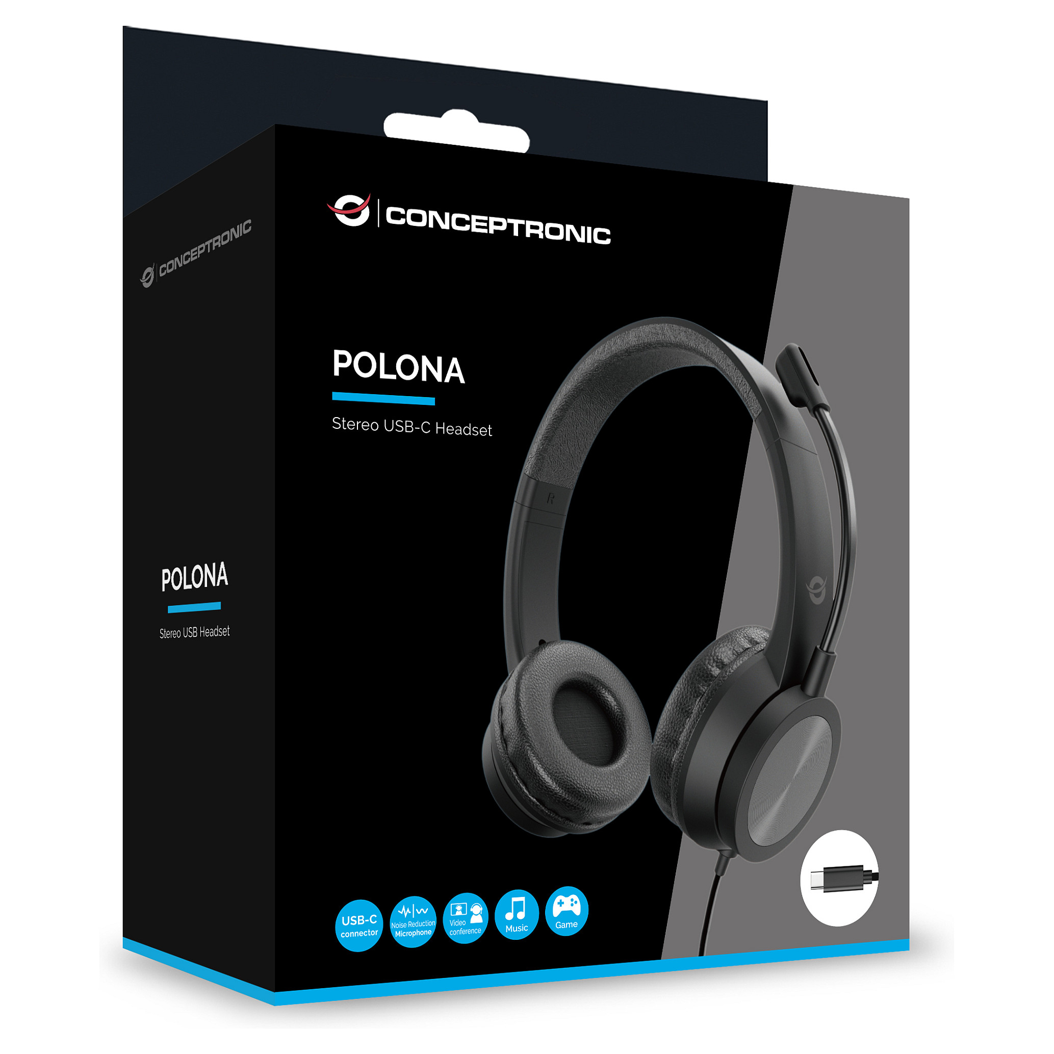 Kufje me kabllo Conceptronic POLONA05BC / USB-C / Stereo - Zezë 8