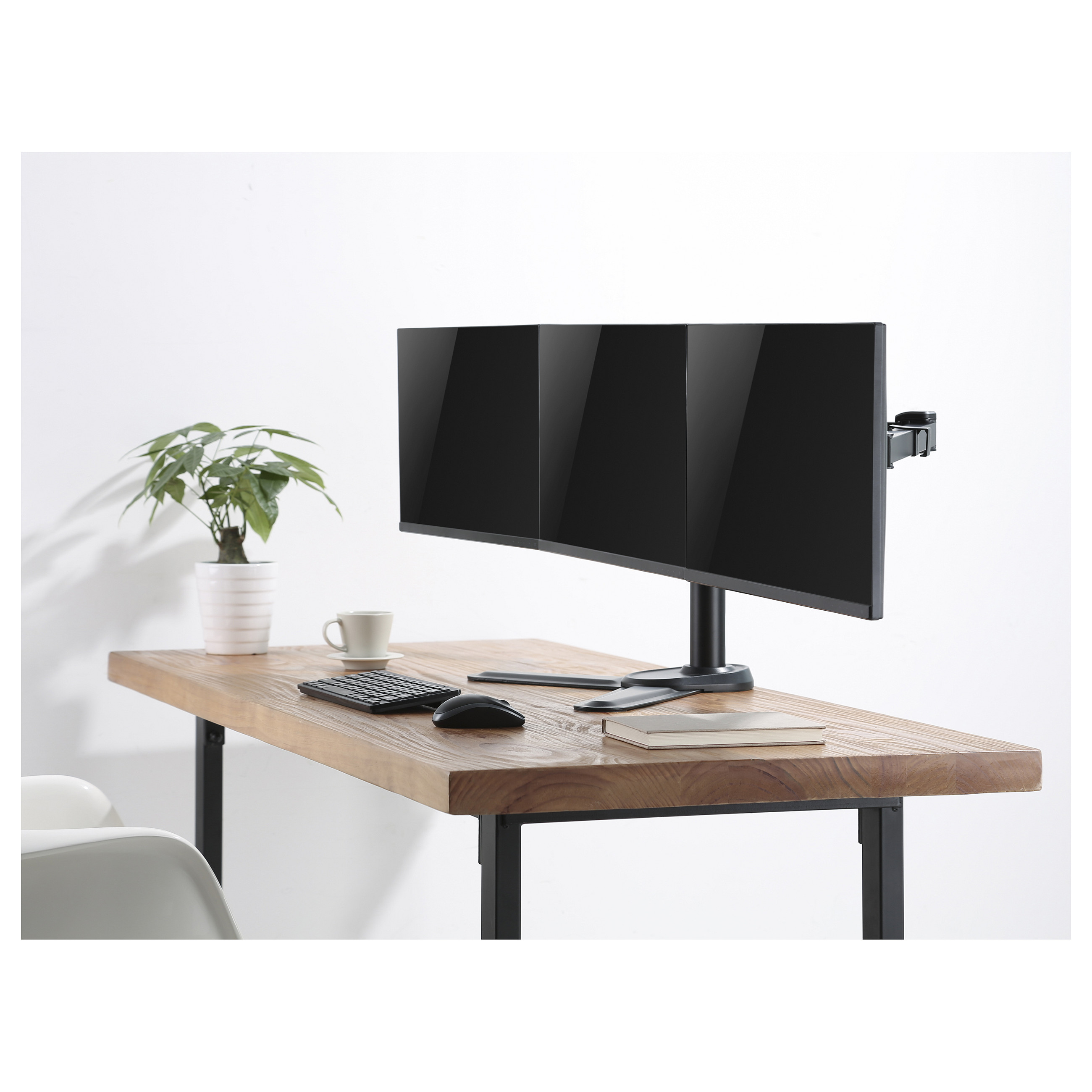 Mbajtëse për Monitor Equip 650125 , 3 Monitorë , 17–27" , deri 7kg për monitor , me sustë gazi , e rregullueshme , VESA 75x75 & 100x100 - Zezë 5
