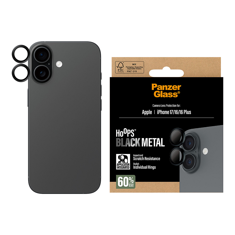 PanzerGlass Hoops Black Lens Protector for iPhone 17 / 16 / 16 Plus thumbnail 2