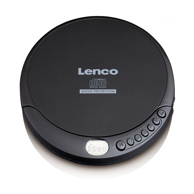 CD Player portativ Lenco CD-200, MP3, Funksion Random, Përsëritje e të gjitha këngëve, Ekran LCD, USB - Zezë