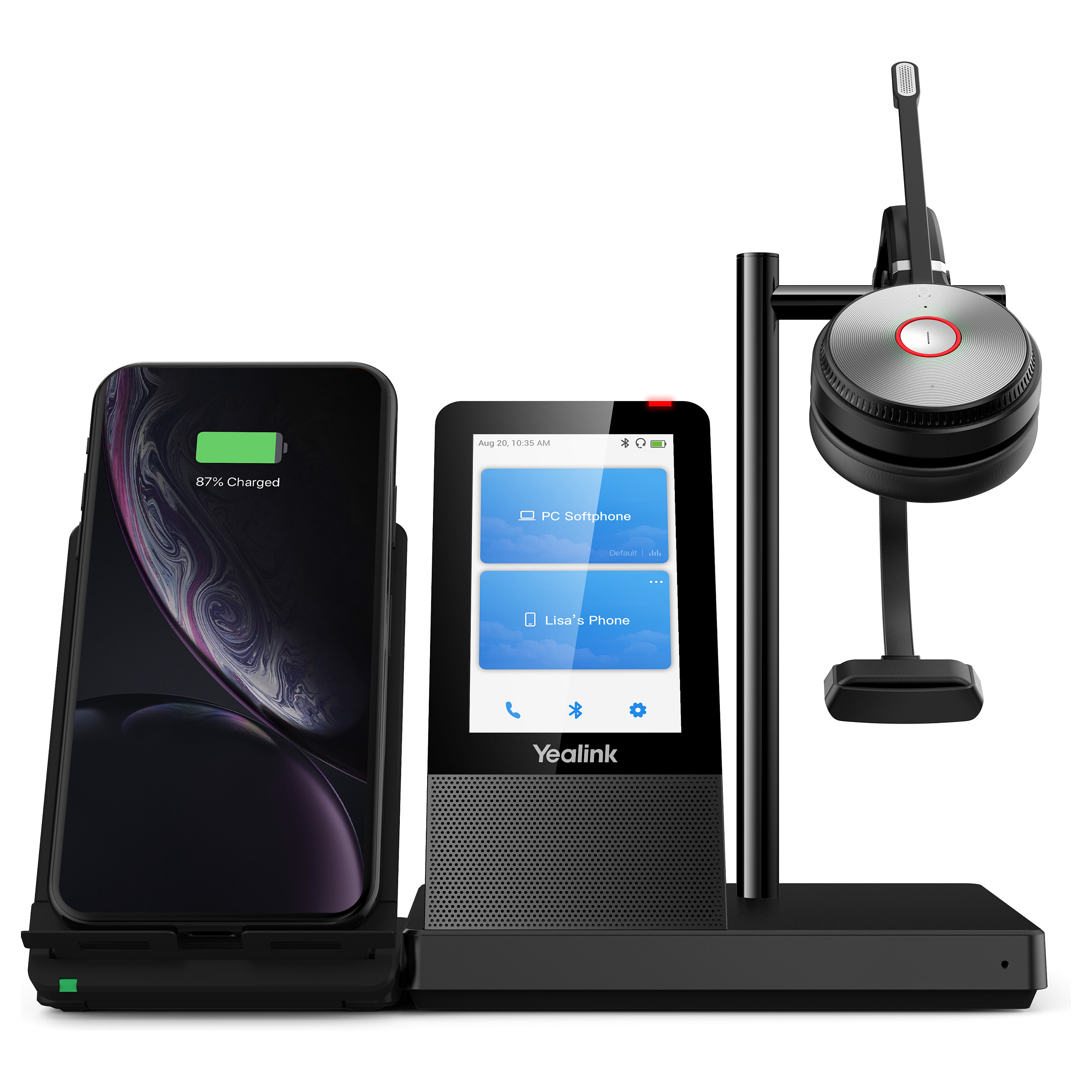 Kufje pa kabllo Yealink WH68 Hybrid Teams / DECT / Bluetooth 5.3 / 30mm / 150m / 16 orë / ANC - Zezë 7