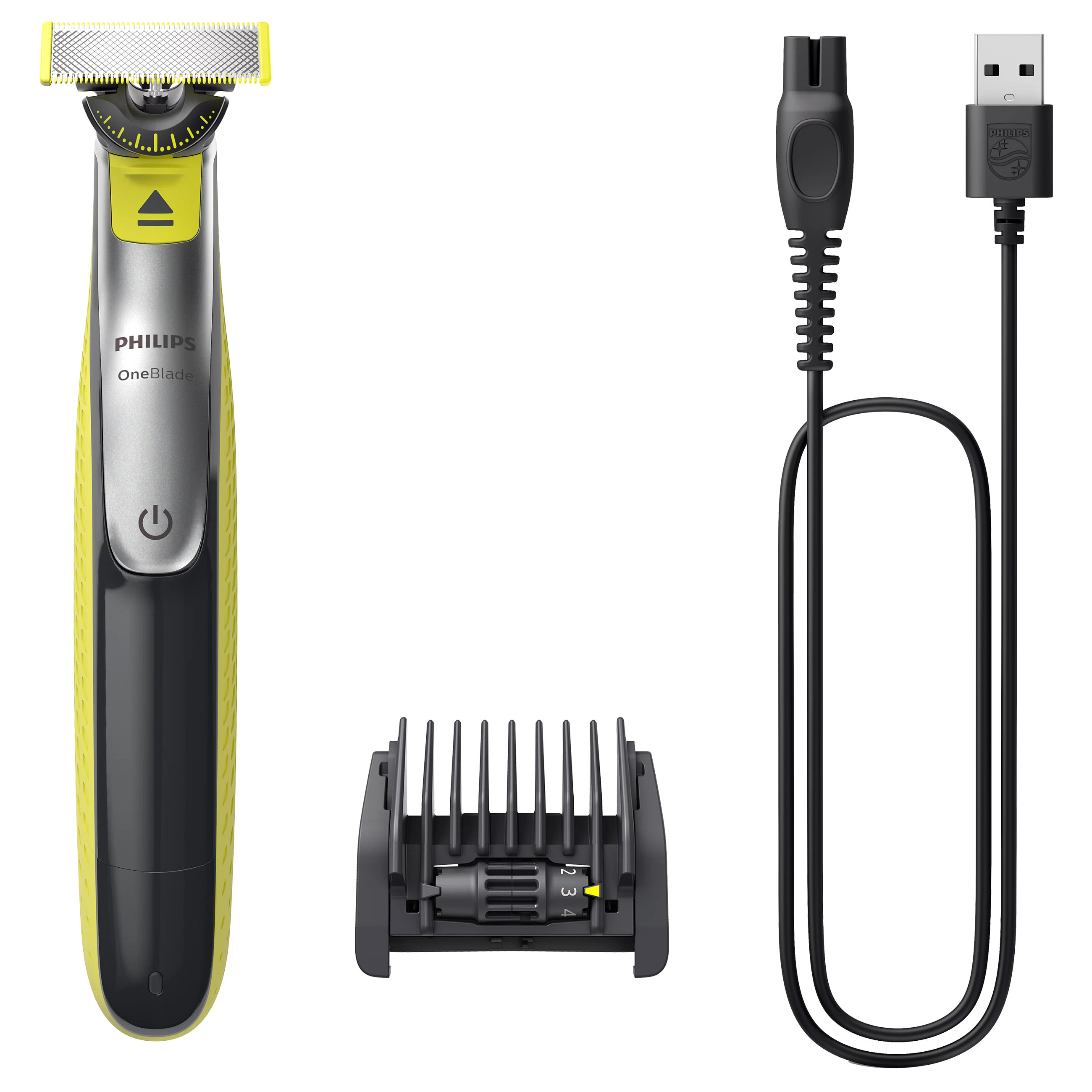 Makinë e rrojës dhe Stiluese Philips OneBlade 360 QP2734/23, Teh 360°, Krehër i Rregullueshëm 5 në 1, Përdorim i Lagësht dhe i Thatë – Gjelbër , Gri , Zezë 2
