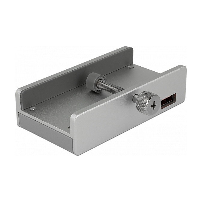 Hub DeLOCK 64046, 4x USB-A 5Gbps, USB-A, Vida Fiksuese, Montim në Monitor ose Tavolinë, Metal - Argjend 2