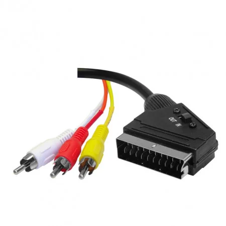 Kabëll Scart në 3xRCA / 1.5m / E zezë 2