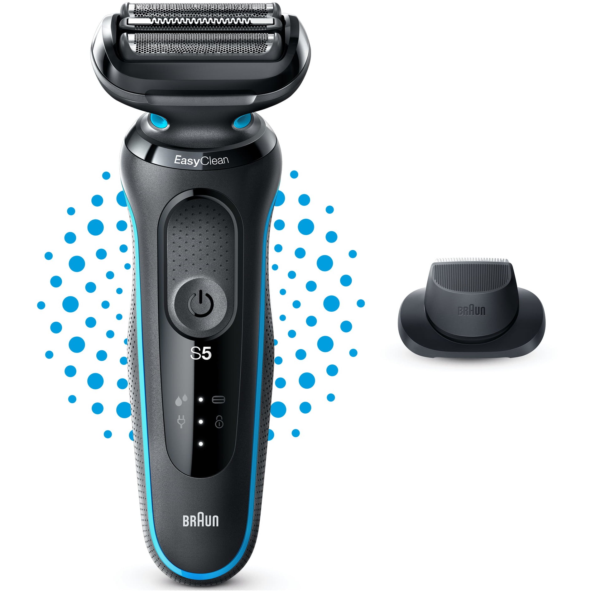 Makinë e rrojës Braun Series 5 51-M1200s, 3 elemente rroje, AutoSense, Wet & Dry, 50 minuta - Zezë/Blu 2