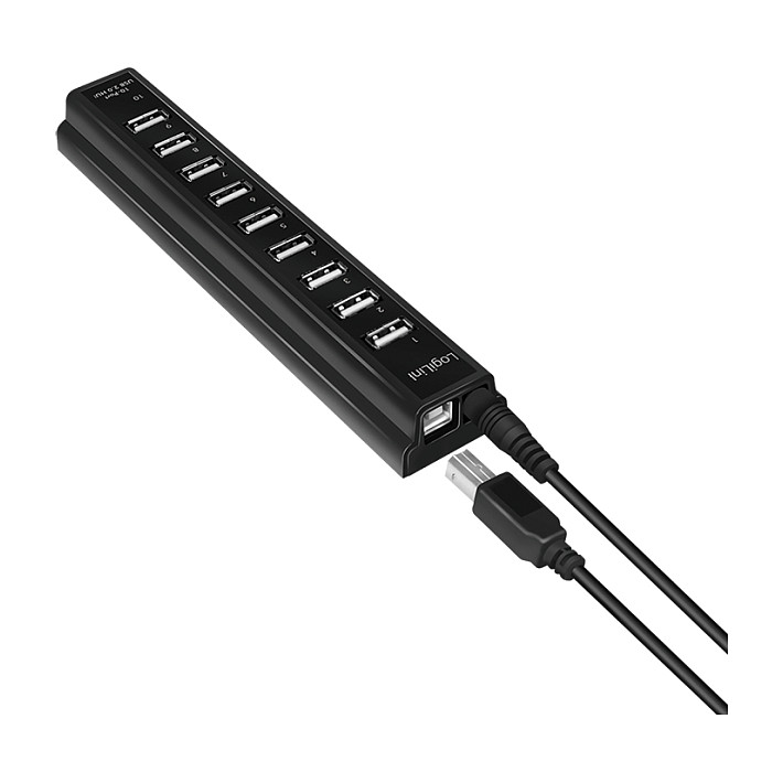 Hub LogiLink UA0096 , 10x USB-A , USB 2.0 , 480Mbps , Furnizim me Energji , 5V, 3.5A - Zezë 3