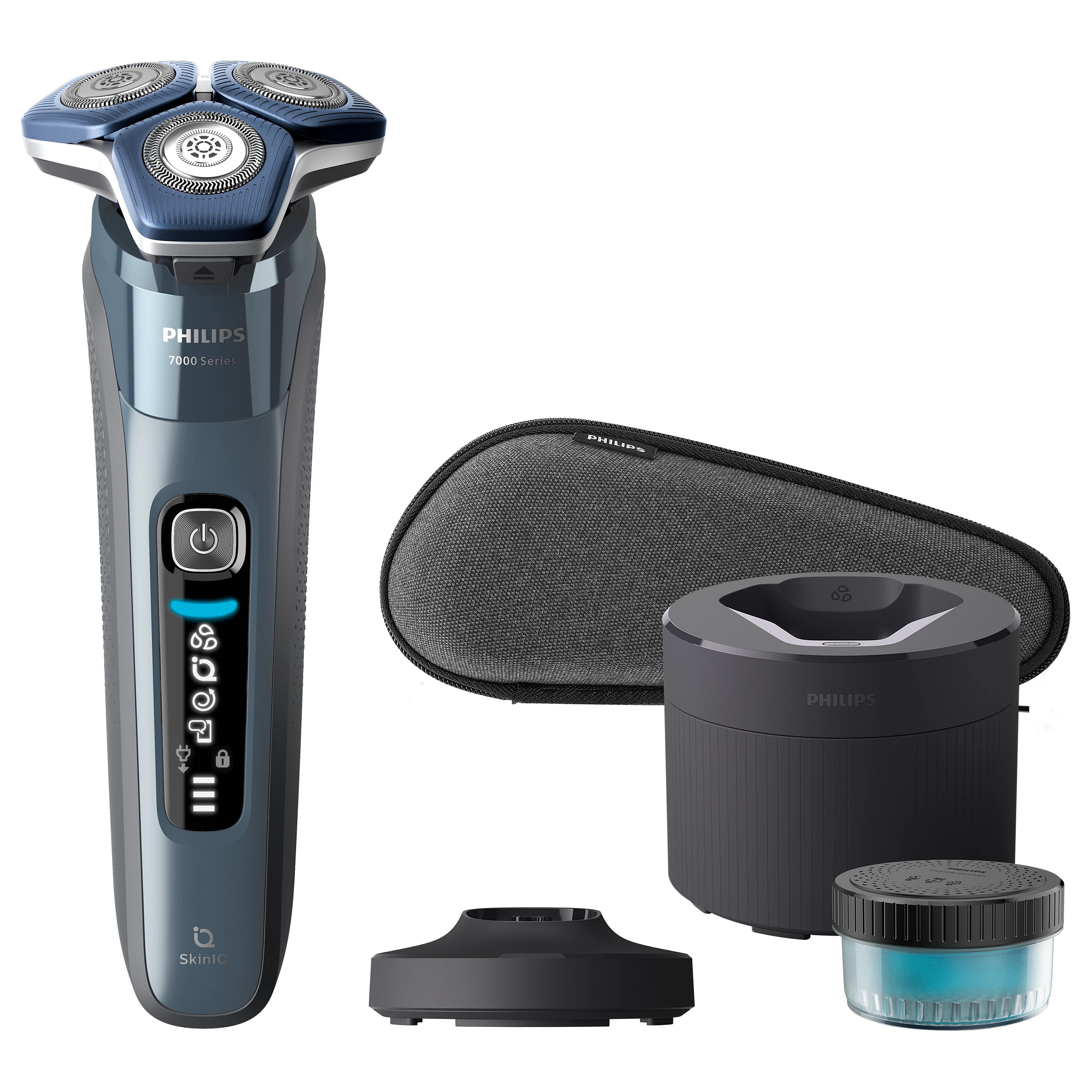 Makinë e rrojës Philips Series 7000 S7882/55 / SkinIQ / 45 SteelPrecision / 360-D Flex / Bluetooth / Wet & Dry / 60 Min – Blu/Argjend 3