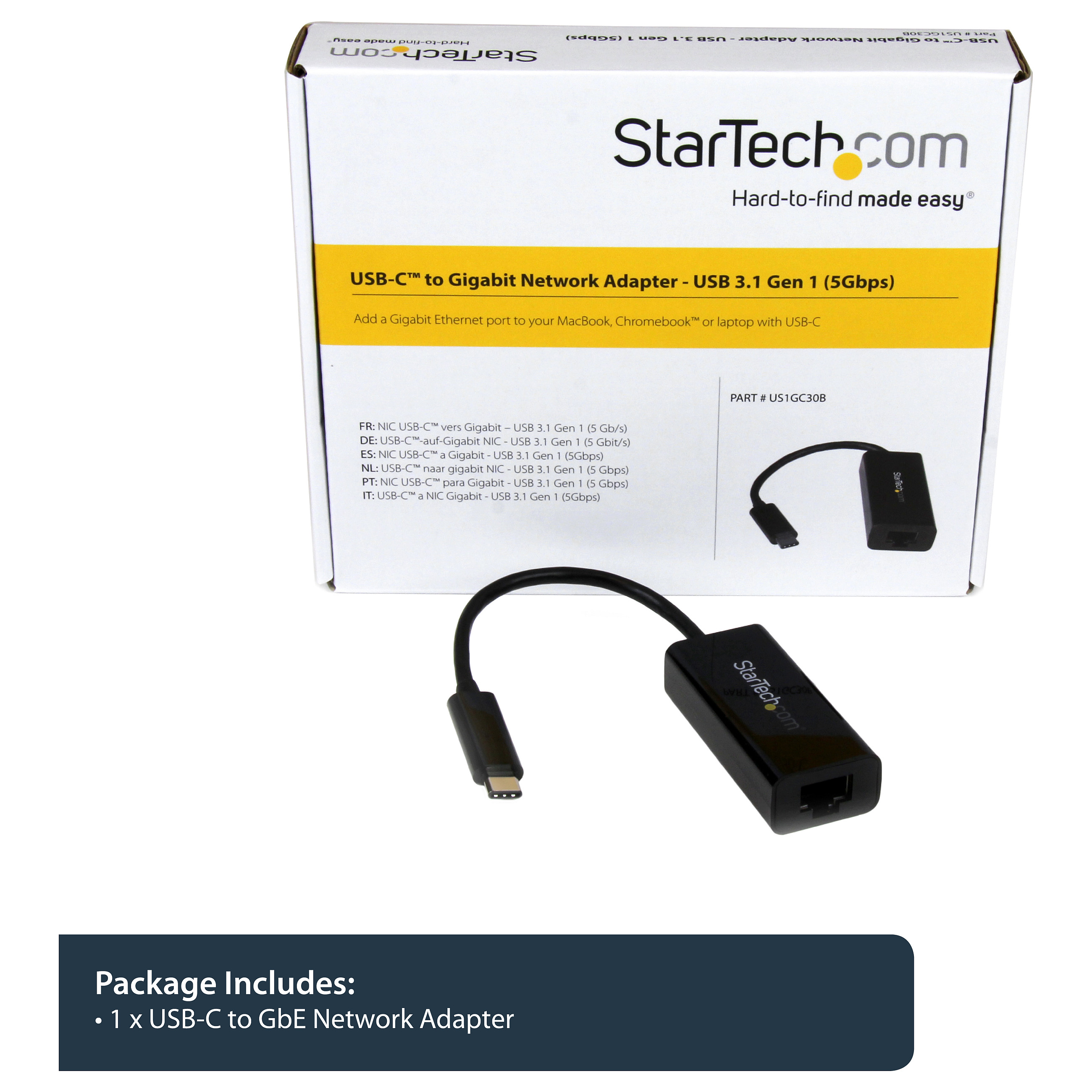 Adapter Rrjeti USB StarTech.com US1GC30B, USB-C 3.2 Gen 1, 1x Gigabit LAN RJ45, 10/100/1000Mbps, Realtek RTL8153 - Zezë 8