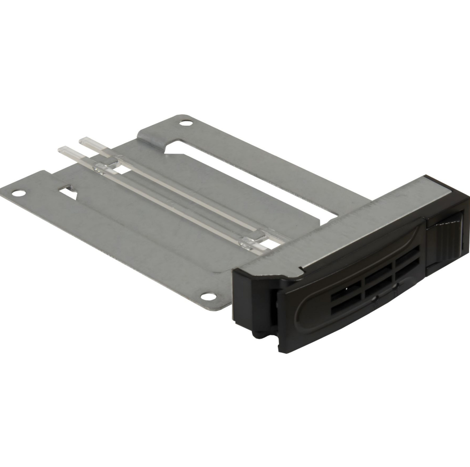 Këllëf për Disqe Inter-Tech ST-5244, 4x 2.5", SATA, SAS, NVMe, montim në hapësirë 5.25", ventilator 40mm - Zezë dhe argjend