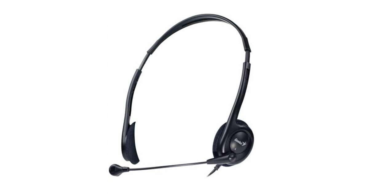Kufje Genius HS-200C / Për PC / On Ear / Me mikrofon / 3.5 mm / 20Hz - 20KHz / 105 dB / Adujstable / Lightweight / Me kabëll / E zezë 2