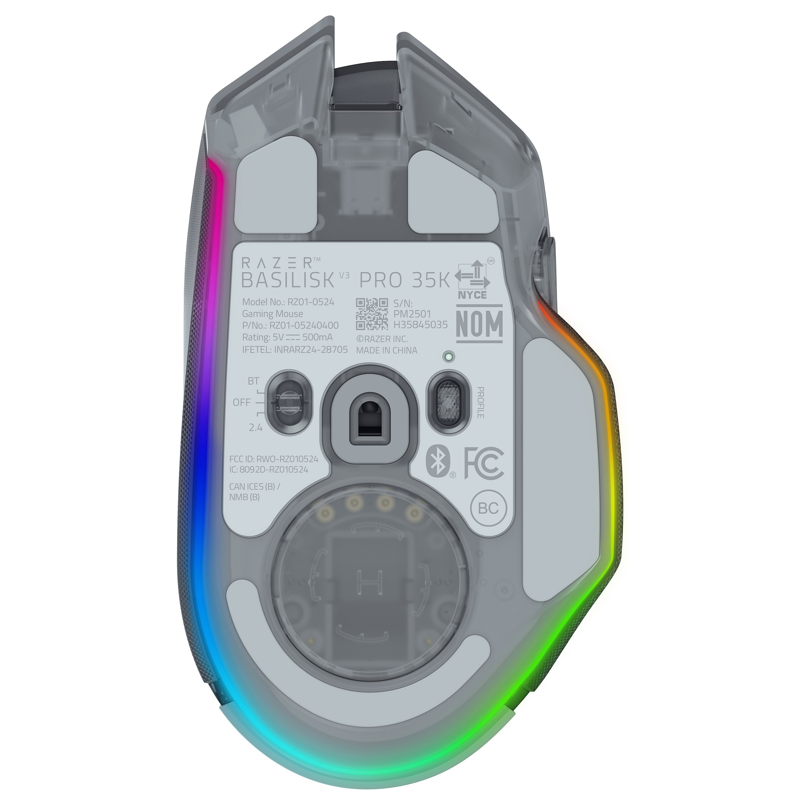 Maus Gaming Razer Basilisk V3 Pro 35K, Wired & Wireless, 35000 DPI, 11 Butona, Focus Pro 35K, RGB Chroma - Bardhë 5