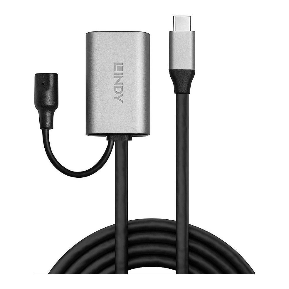 Kabllo USB LINDY 43271, USB 3.2 Gen 1, USB-C Mashkull në USB-C Femër, 5Gbps, 5m, Zgjatuese Aktive - Zezë 2