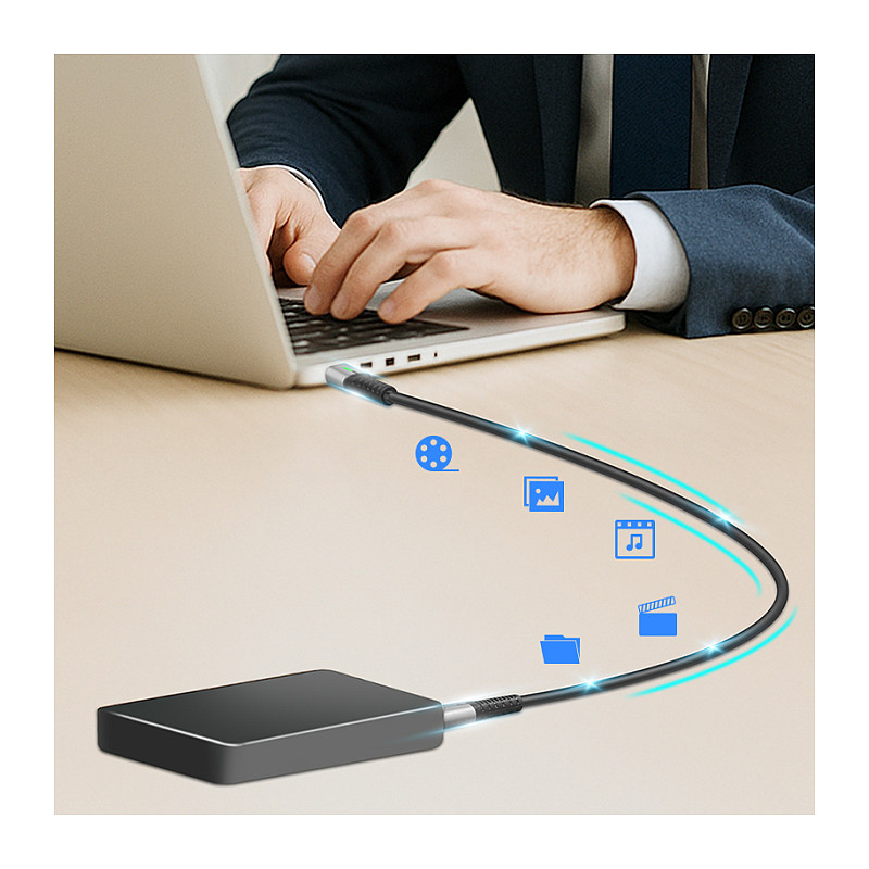 Kabllo USB LogiLink CU0432, USB 3.2 Gen 2x2, USB-C në USB-C, 20 Gbps, 100 W, 4K, LED, 1 m - Zezë 4