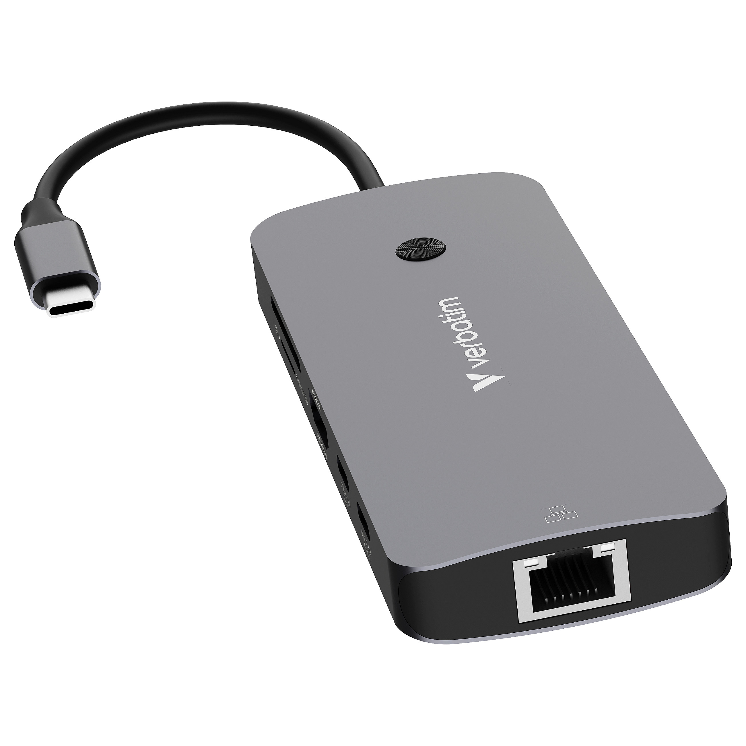 Hub Verbatim USB-C CMH-09, 1× HDMI, RJ-45, 3× USB-A, 2× USB-C, SD, microSD - Hiri 4