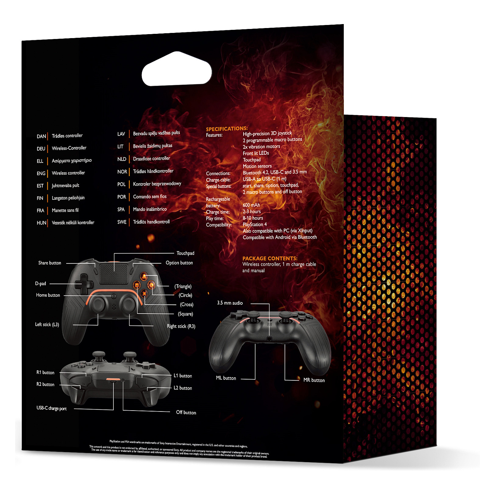 Kontroller Deltaco Gaming GAM-139 / Bluetooth 4.2 / USB-C / PS4 / PC / Android / iOS - Zezë thumbnail 4