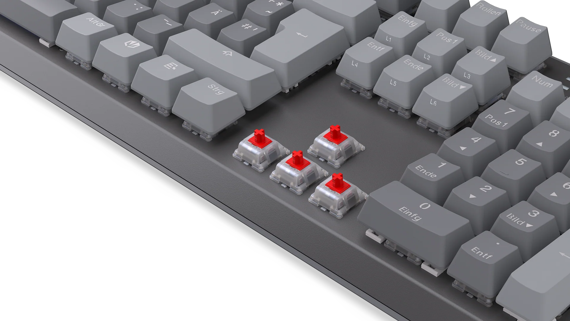 Tastierë Gaming ENDORFY Thock V2 / Wired / DE / Mekanike / Red Switches / ARGB / 104 Taste - Gri 2