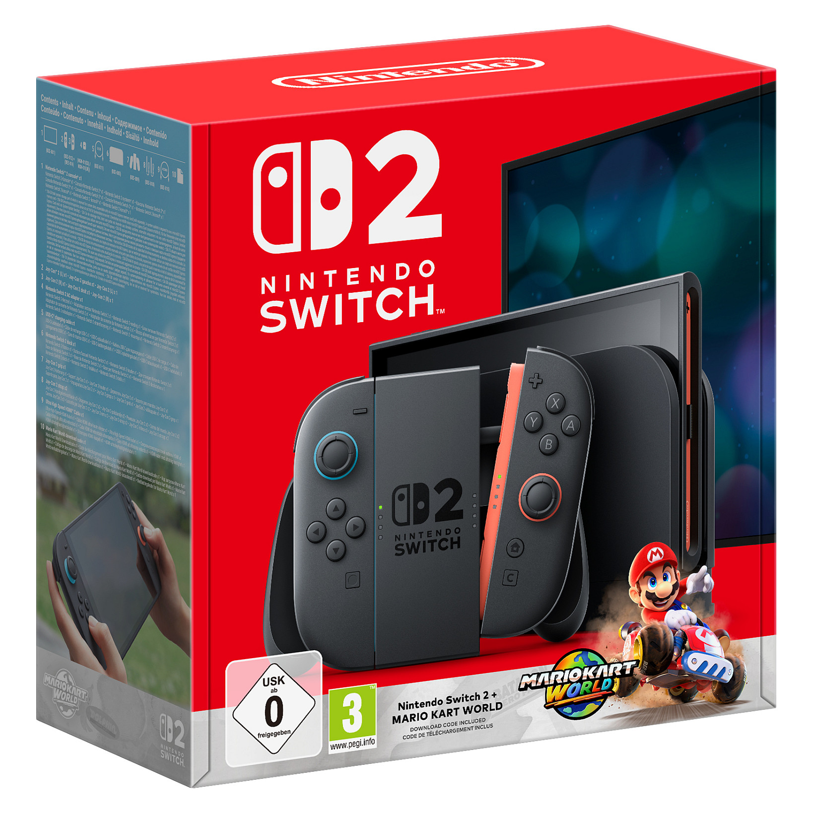 Konzolë Nintendo Switch 2 + Karta Mario World Set / e zezë