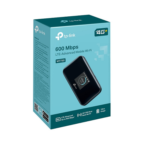 TP-Link, M7750(EU), Ruter, Wi-Fi 5, AC1200, Dual-Band, 4G LTE-Advanced Cat 12, 600Mbps, Nano-SIM, MicroSD, 3280mAh, Zezë 5
